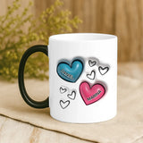 Magische Tasse mit Thermo-Farbwechsel und personalisiertem Namen – witzige Geschenkidee von Love & Faith