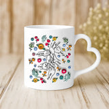 Weiße Tasse mit Herzhenkel und personalisiertem Namen – romantische Geschenkidee von Love & Faith