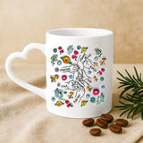 Weiße Tasse mit Herzhenkel und personalisiertem Namen – romantische Geschenkidee von Love & Faith