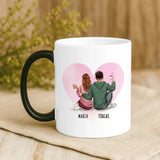 Magische Tasse mit Thermo-Farbwechsel und personalisiertem Namen – witzige Geschenkidee von Love & Faith