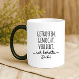 Magische Tasse mit Thermo-Farbwechsel und personalisiertem Namen – witzige Geschenkidee von Love & Faith