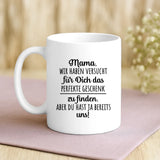 Weiße Tasse mit personalisiertem weihnachtlichem Spruch und Namen – individuelle Geschenkidee von Love & Faith