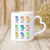 Weiße Tasse mit Herzhenkel und personalisiertem Namen – romantische Geschenkidee von Love & Faith