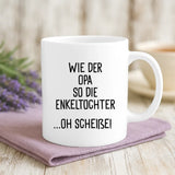 Weiße Tasse mit personalisiertem Spruch und Namen – individuelle Geschenkidee von Love & Faith