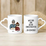 Weiße Tasse mit Herzhenkel und personalisiertem Namen – romantische Geschenkidee von Love & Faith