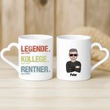 Weiße Tasse mit Herzhenkel und personalisiertem Namen – romantische Geschenkidee von Love & Faith