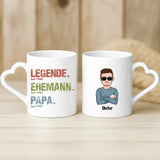 Weiße Tasse mit Herzhenkel und personalisiertem Namen – romantische Geschenkidee von Love & Faith