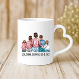 Weiße Tasse mit Herzhenkel und personalisiertem Namen – romantische Geschenkidee von Love & Faith