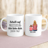 Weiße Tasse mit personalisiertem Spruch und Namen – individuelle Geschenkidee von Love & Faith