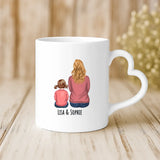 Weiße Tasse mit Herzhenkel und personalisiertem Namen – romantische Geschenkidee von Love & Faith