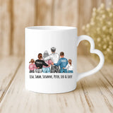 Weiße Tasse mit Herzhenkel und personalisiertem Namen – romantische Geschenkidee von Love & Faith