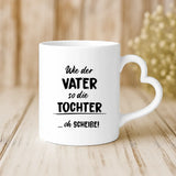 Weiße Tasse mit Herzhenkel und personalisiertem Namen – romantische Geschenkidee von Love & Faith