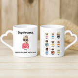 Weiße Tasse mit Herzhenkel und personalisiertem Namen – romantische Geschenkidee von Love & Faith