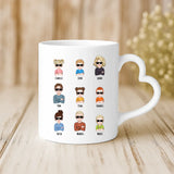 Weiße Tasse mit Herzhenkel und personalisiertem Namen – romantische Geschenkidee von Love & Faith