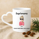 Weiße Tasse mit Herzhenkel und personalisiertem Namen – romantische Geschenkidee von Love & Faith