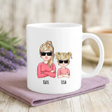 Weiße Tasse mit personalisiertem Spruch und Namen – individuelle Geschenkidee von Love & Faith