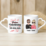 Weiße Tasse mit Herzhenkel und personalisiertem Namen – romantische Geschenkidee von Love & Faith
