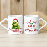 Weiße Tasse mit Herzhenkel und personalisiertem Namen – romantische Geschenkidee von Love & Faith