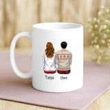 Weiße Tasse mit personalisiertem Spruch und Namen – individuelle Geschenkidee von Love & Faith