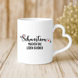 Weiße Tasse mit Herzhenkel und personalisiertem Namen – romantische Geschenkidee von Love & Faith