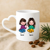 Weiße Tasse mit Herzhenkel und personalisiertem Namen – romantische Geschenkidee von Love & Faith