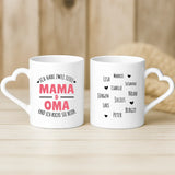 Weiße Tasse mit Herzhenkel und personalisiertem Namen – romantische Geschenkidee von Love & Faith