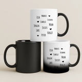 Magische Tasse mit Thermo-Farbwechsel und personalisiertem Namen – witzige Geschenkidee von Love & Faith