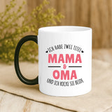 Personalisierte Tasse Ich habe zwei Titel mit Foto für Mama & Papa – Motiv 9