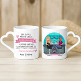 Weiße Tasse mit Herzhenkel und personalisiertem Namen – romantische Geschenkidee von Love & Faith