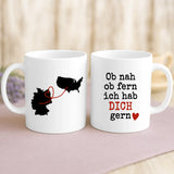 Weiße Tasse mit personalisiertem Spruch und Namen – individuelle Geschenkidee von Love & Faith