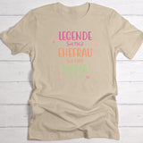 Legende Ehefrau Mama beiges T-shirt für Frauen mit personalisiertem Aufdruck - gefertigt von Love & Faith