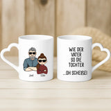 Weiße Tasse mit Herzhenkel und personalisiertem Namen – romantische Geschenkidee von Love & Faith