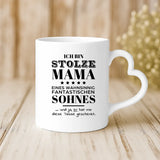 Weiße Tasse mit Herzhenkel und personalisiertem Namen – romantische Geschenkidee von Love & Faith