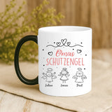 Magische Tasse mit Thermo-Farbwechsel und personalisiertem Namen – witzige Geschenkidee von Love & Faith