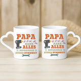 Weiße Tasse mit Herzhenkel und personalisiertem Namen – romantische Geschenkidee von Love & Faith