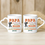 Weiße Tasse mit Herzhenkel und personalisiertem Namen – romantische Geschenkidee von Love & Faith