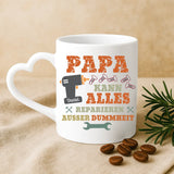 Weiße Tasse mit Herzhenkel und personalisiertem Namen – romantische Geschenkidee von Love & Faith