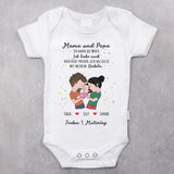 weißer kurzarm Babybody personalisierbar mit Namen - gefertigt con Love & Faith