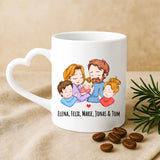 Weiße Tasse mit Herzhenkel und personalisiertem Namen – romantische Geschenkidee von Love & Faith