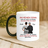 Magic Mug Tasse mit Thermo-Farbwechsel für Vatertag mit Illustration und Namen – witzige Vatertag Geschenkidee von Love & Faith