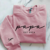 Rosa Pullover für Papa mit Kindernamen personalisiert von Love & Faith