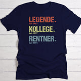 dunkelblaues Rentnerin T-Shirt für Frau mit Namen personalisiert von Love & Faith