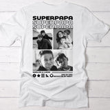Weißes Unisex T-Shirt mit Supermama Backprint und eigenem Foto personalisierte Geschenkidee von Love & Faith