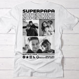 Weißes Frauen T-Shirt mit Supermama Backprint und eigenem Foto personalisierte Geschenkidee von Love & Faith