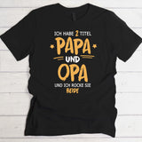 schwarzes T-Shirt für Opa zum Vatertag mit Personalisierung von Love & Faith