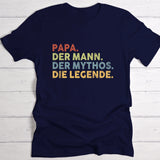 blaues T-Shirt für Mann mit Name, Papa, Mythos, Legende zum Vatertag von Love & Faith