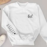 weißer Sweater für Papa personalisiert mit Kindernamen zum Vatertag von Love & Faith