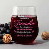 Weintumbler für Freundin mit persönlichem Text gestalten von Love & Faith