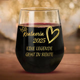 Weintumbler zur Rente mit Namen personalisiert gestalten von Love & Faith