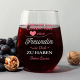 Weintumbler für Freundin mit mit Namen und persönlichem Text gestalten von Love & Faith